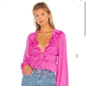 Lovers and friends “Aries” pink ruffle blouse
